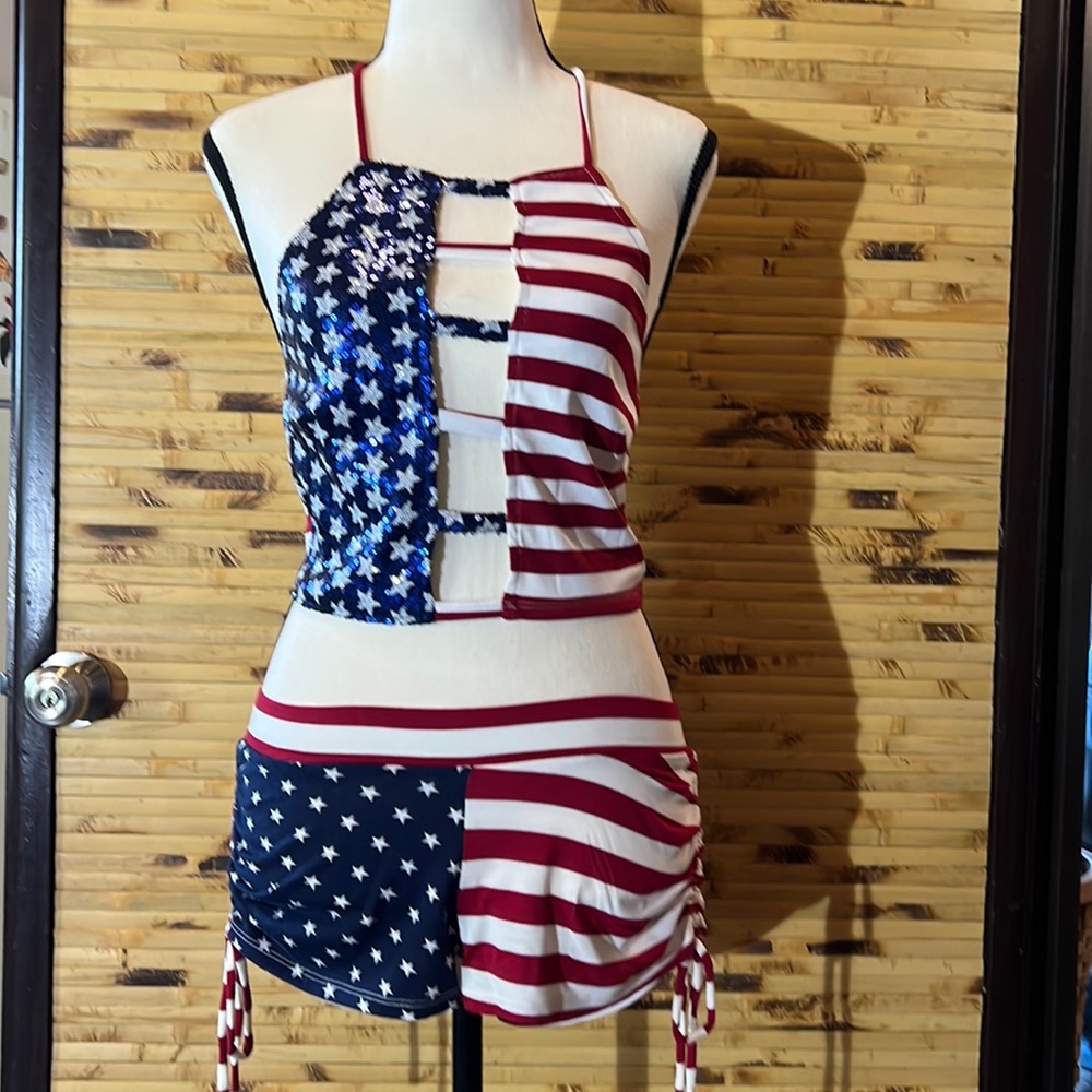 Flag swimming suit.